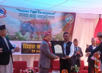 विश्व बाघ दिवसमा ललितपुर महानगरका मेयर सम्मानित