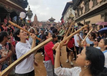 Gaijatra with ‘ghintang ghisi’ dance kicks off in Bhaktapur